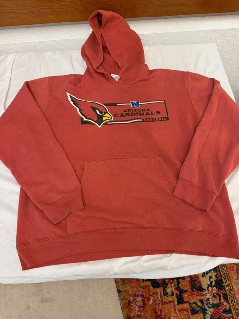 Vintage NFL Arizona Cardinals Mens Large Red Graphic Pullover Hoodie Sweatshirt